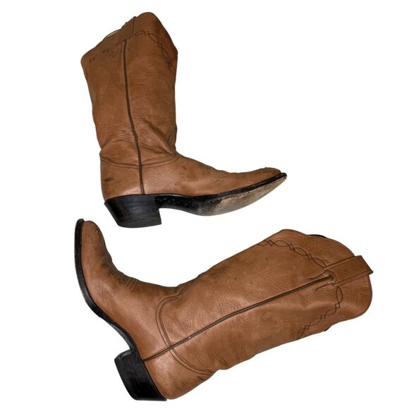 Vintage 80s Larry Mahan Womens Western Style Cow Girl Boots Soft Leather 7B - Picture 5 of 10